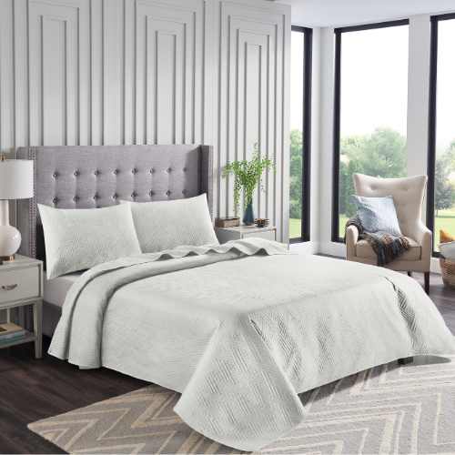 Bed Spread Silver Gray