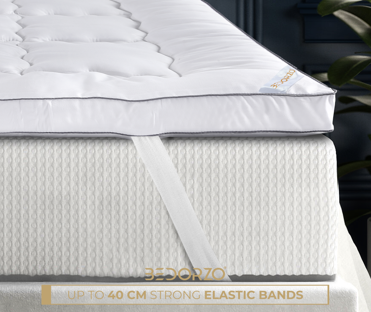 Bedorzo® 10 CM Thick Mattress Topper Double Bed with Strong Elastic Bands Fits