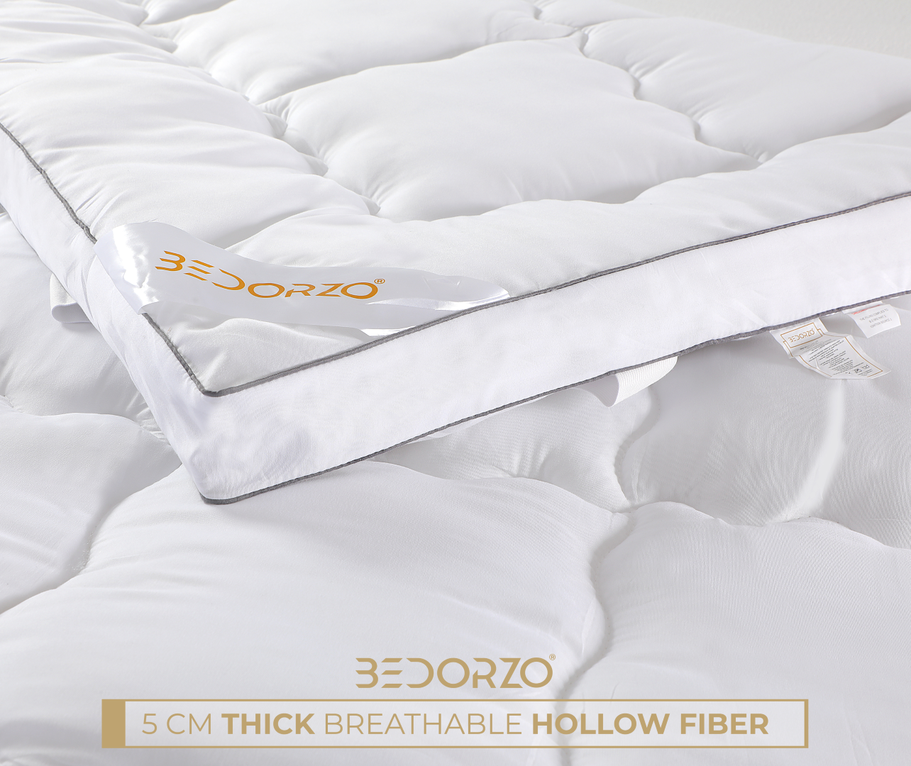 Bedorzo® 10 CM Thick Mattress Topper Double Bed with Strong Elastic Bands Fits